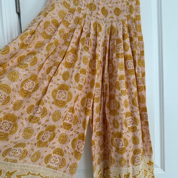Free people river run wide pants, Boho Yellow and Cream, XS, pre owned - Picture 3 of 8